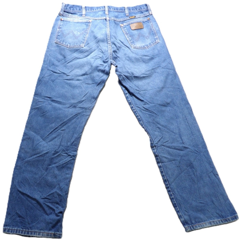 VTG 90s Wrangler Cowboy Cut Jeans Men W36 L30 Made USA Light Wash Denim Western